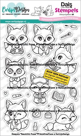Carlijn Design Stempels Beautiful Foxes (CDST-0171)
