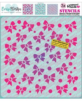 Carlijn Design Stencils Hartjes & Strikjes (3pcs) (CDSC-0049)