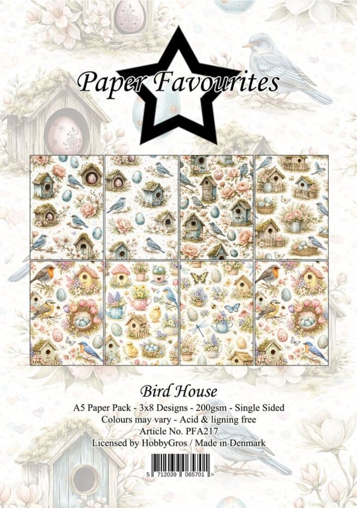 Paper Favourites Bird House A5 Paper Pack (PFA217)
