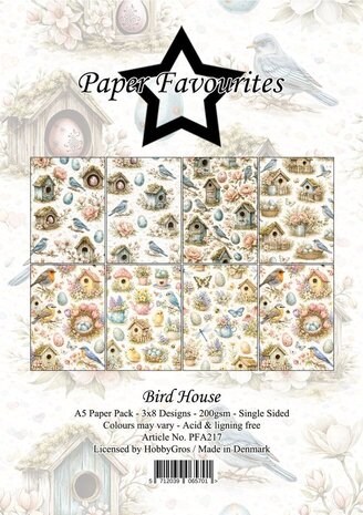 Paper Favourites Bird House A5 Paper Pack (PFA217)