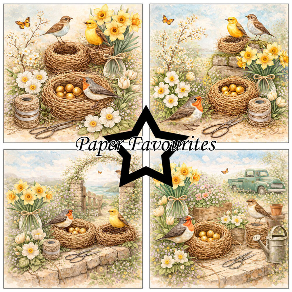 Paper Favourites Bird Nest 6x6 Inch Paper Pack (PF577)