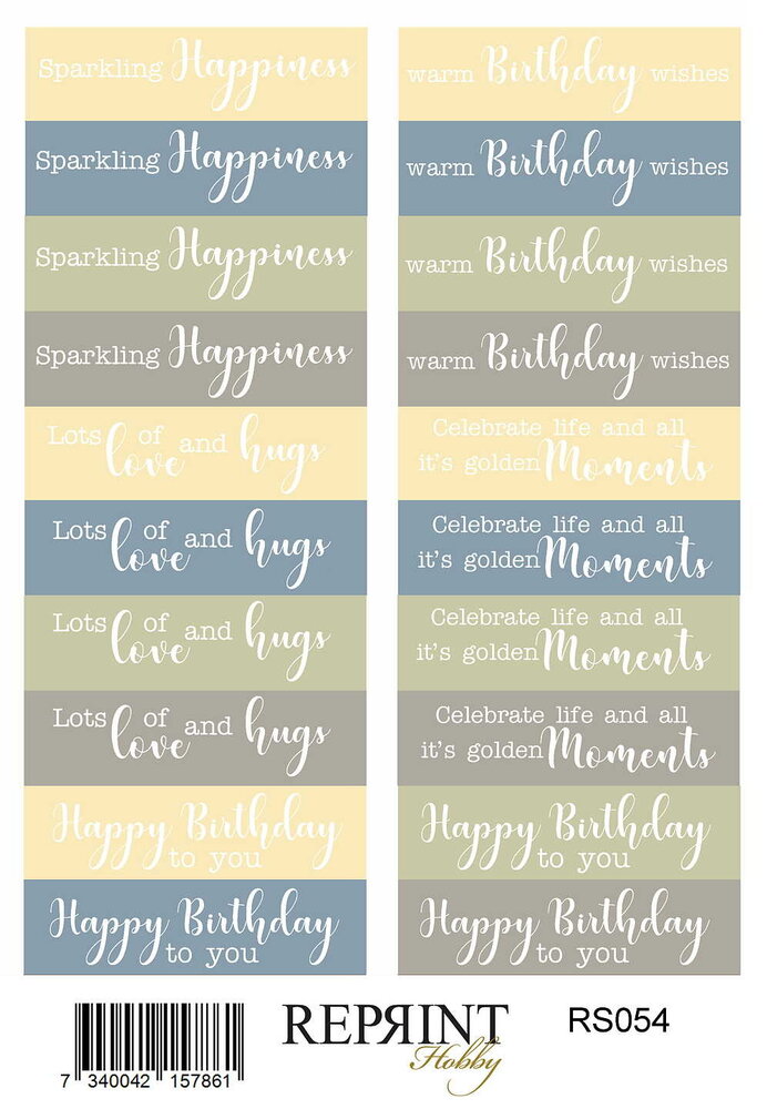 Reprint Summer Meadow Stickers Text (RS054) Reprint Summer Meadow Stickers Text (RS054)