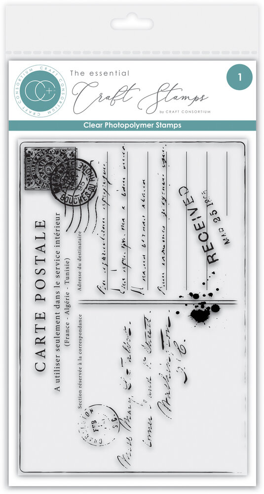 Craft Consortium PRE-ORDER The Collector Clear Stamp Old Postcard (CCESTMP017)