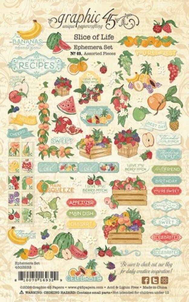 Graphic 45 PRE-ORDER Slice of Life Ephemera Set (4503233)