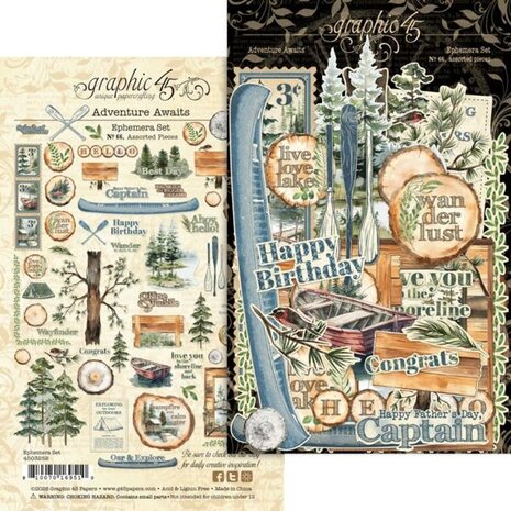 Graphic 45 Adventure Awaits Ephemera Set (4503252) Graphic 45 Adventure Awaits Ephemera Set (4503252)