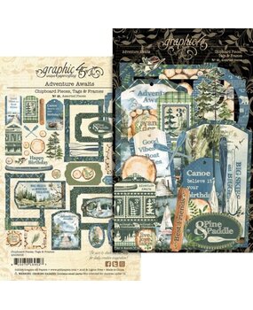 Graphic 45 Adventure Awaits Chipboard Pieces, Tags & Frames (4503253)