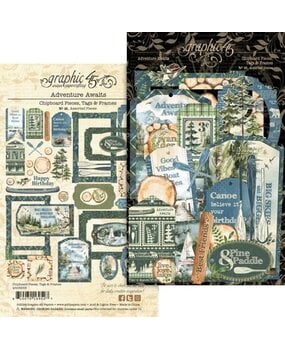 Graphic 45 PRE-ORDER Adventure Awaits Chipboard Pieces, Tags & Frames (4503253)