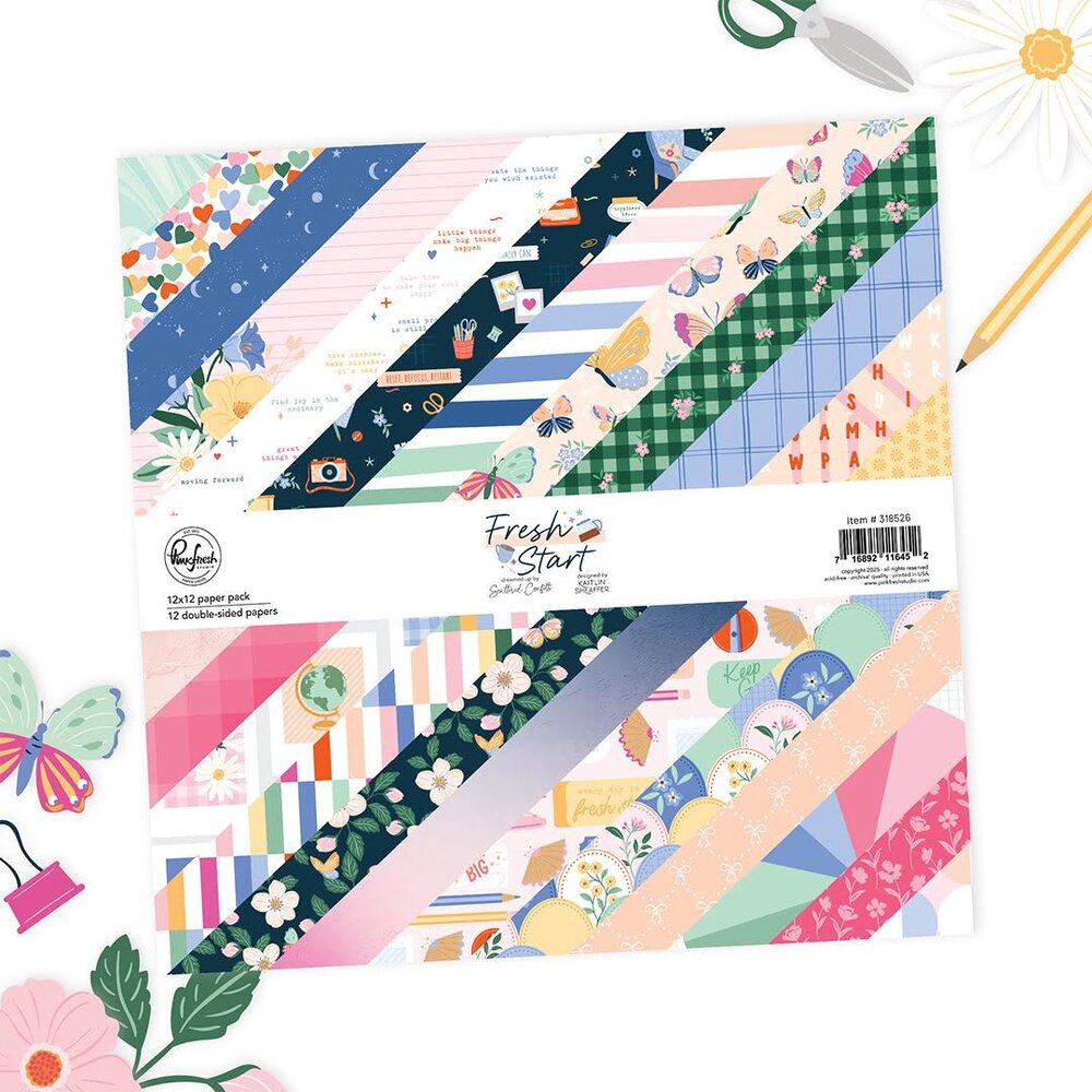 Pinkfresh Studio PRE-ORDER Fresh Start 12x12 inch Paper Pack (318526)
