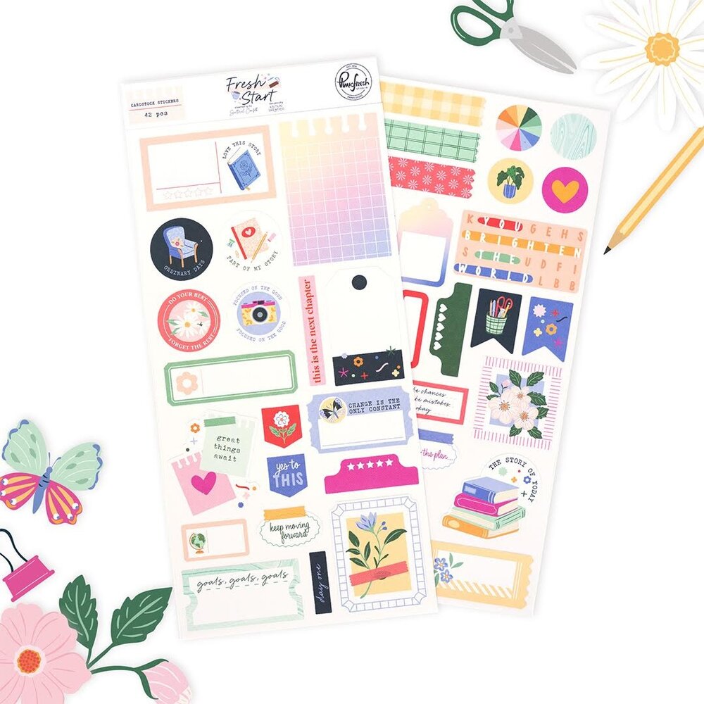Pinkfresh Studio PRE-ORDER Fresh Start Cardstock Stickers (320126)