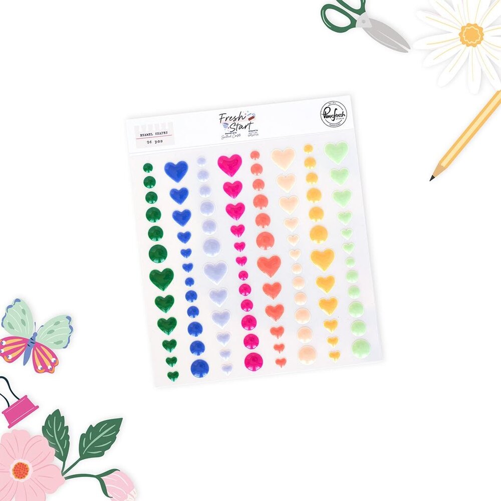 Pinkfresh Studio PRE-ORDER Fresh Start Enamel Shapes (320726)
