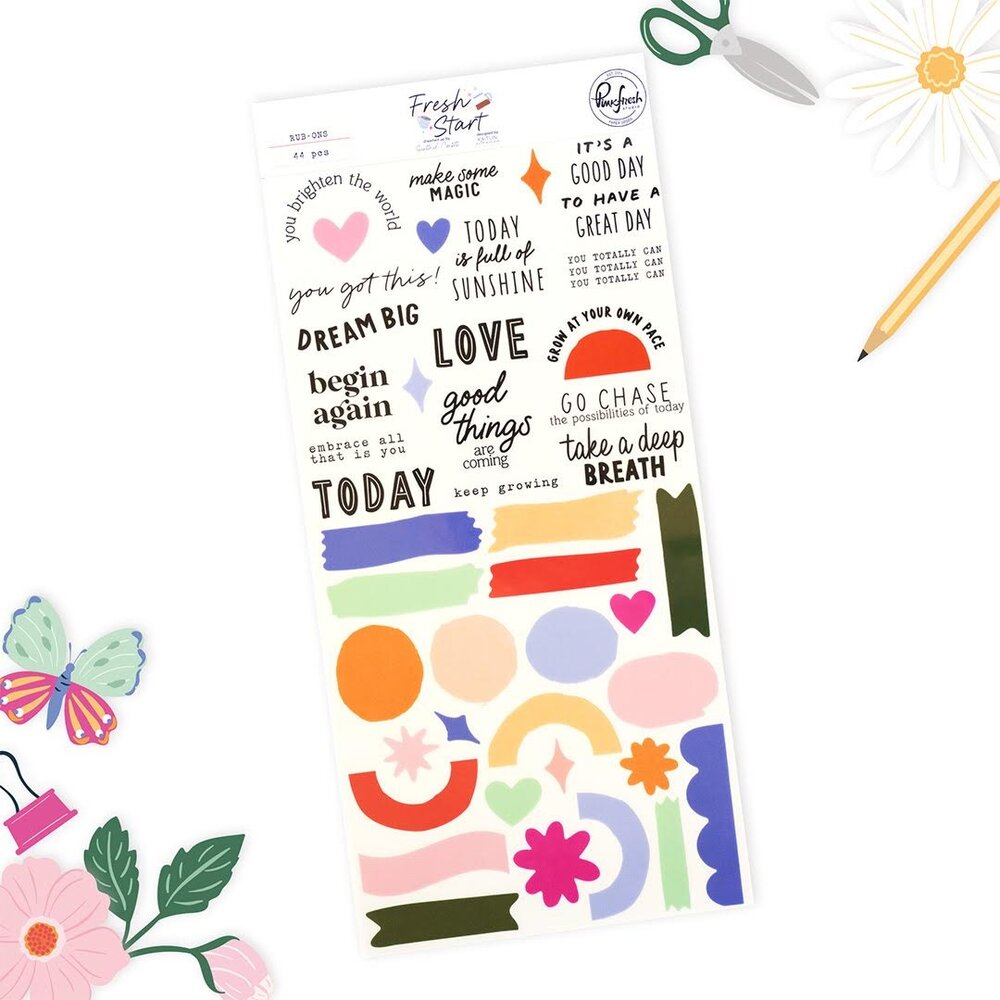 Pinkfresh Studio PRE-ORDER Fresh Start Rub-ons (320626)