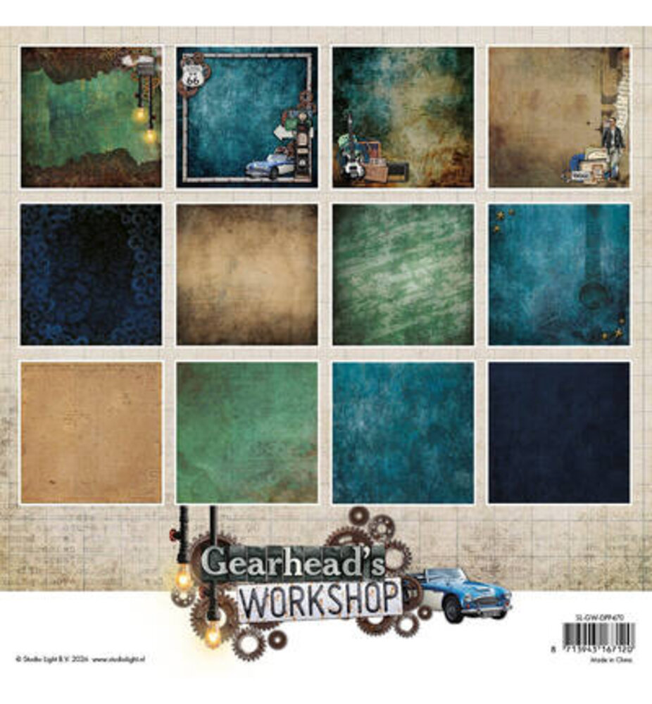 Studio Light PRE-ORDER Gearhead's Workshop 8x8 Inch Backgrounds Paper Pad (SL-GW-DPP470)