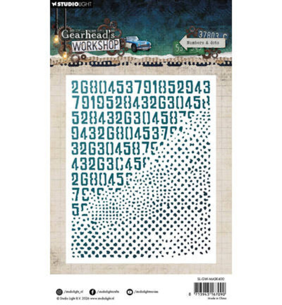 Studio Light PRE-ORDER Gearhead's Workshop Masking Stencil Number & Dots (SL-GW-MASK400)