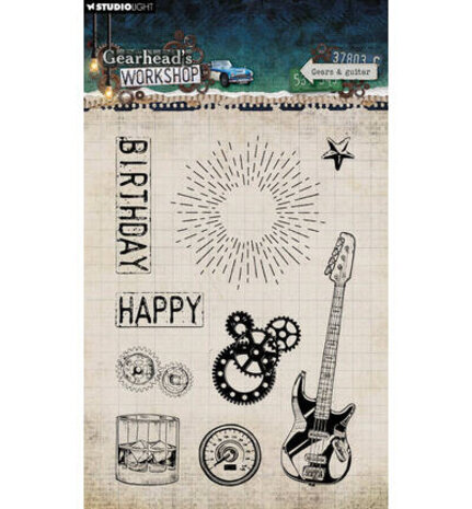 Studio Light PRE-ORDER Gearhead's Workshop Clear Stamp Gears & Guitar (SL-GW-STAMP944)