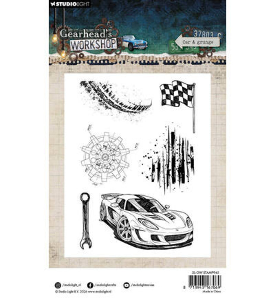 Studio Light PRE-ORDER Gearhead's Workshop Clear Stamp Car & Grunge (SL-GW-STAMP945)