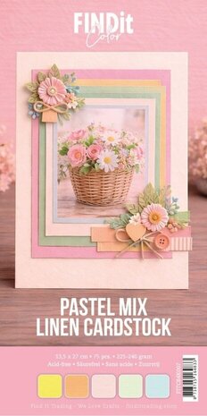 Find It Trading Linen Cardstock Pack 4K Pastel Mix (FITCB4K007)