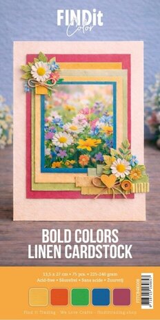 Find It Trading Linen Cardstock Pack 4K Bold Colors (FITCB4K008)