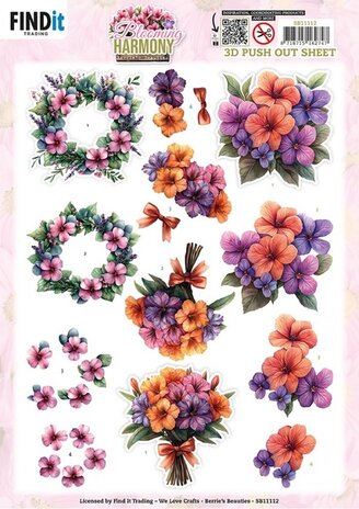 Berrie's Beauties Blooming Harmony 3D Push Out Blooming Bouquet (SB11112)