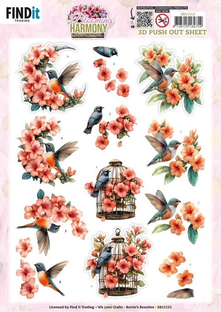 Berrie's Beauties Blooming Harmony 3D Push Out Blooming Serenade (SB11113)