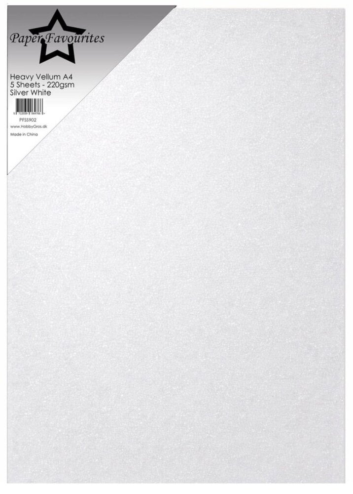Paper Favourites Heavy Vellum A4 Silver White 220g (PFSS902)