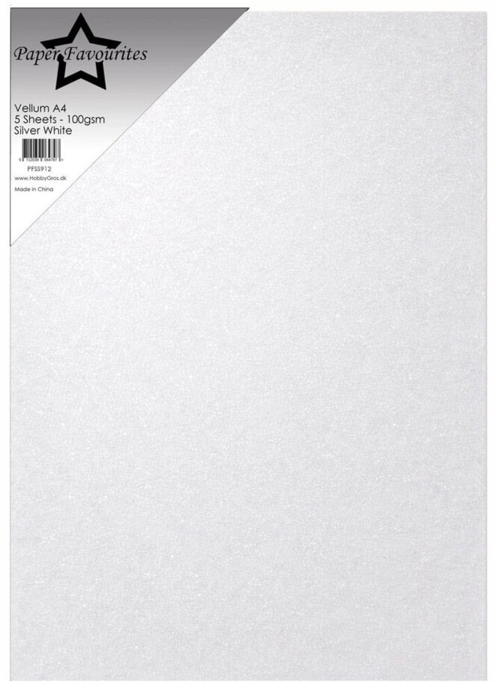 Paper Favourites Vellum A4 Silver White 100g (PFSS912)