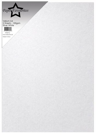 Paper Favourites Vellum A4 Silver White 100g (PFSS912)