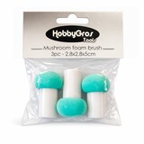 HobbyGros Mushroom 2.8x2.8cm Foam Brushes (3pcs) (HGT038)
