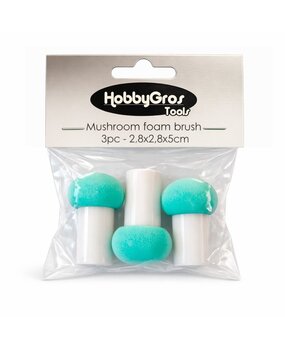 HobbyGros Mushroom 2.8x2.8cm Foam Brushes (3pcs) (HGT038)