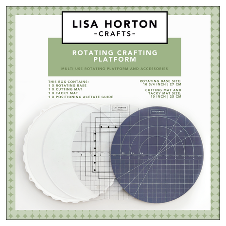 Lisa Horton Crafts Rotating Crafting Platform with Interchangeable Cutting Mat and Tacky Mat (LHCT073)