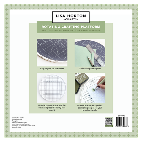 Lisa Horton Crafts Rotating Crafting Platform with Interchangeable Cutting Mat and Tacky Mat (LHCT073)