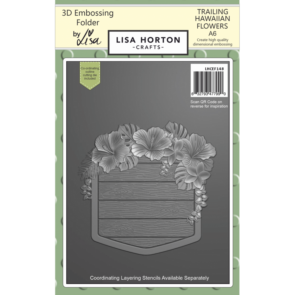 Lisa Horton Crafts Trailing Hawaiian Flowers A6 3D Embossing Folder & Die (LHCEF148)