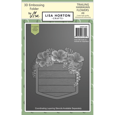 Lisa Horton Crafts Trailing Hawaiian Flowers A6 3D Embossing Folder & Die (LHCEF148)