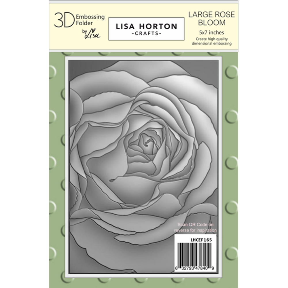 Lisa Horton Crafts Large Rose Bloom 5x7 Inch Embossing Folder (LHCEF165)
