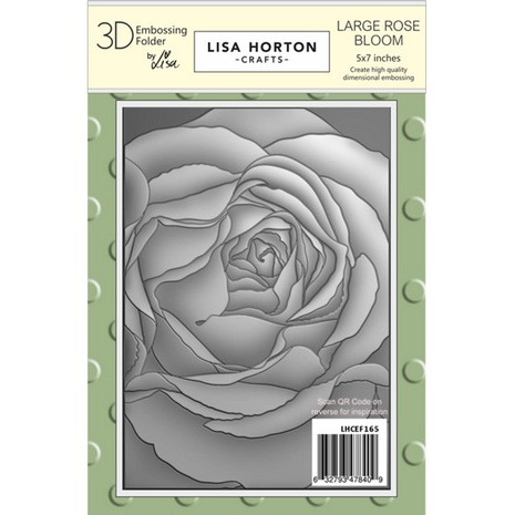 Lisa Horton Crafts Large Rose Bloom 5x7 Inch Embossing Folder (LHCEF165)