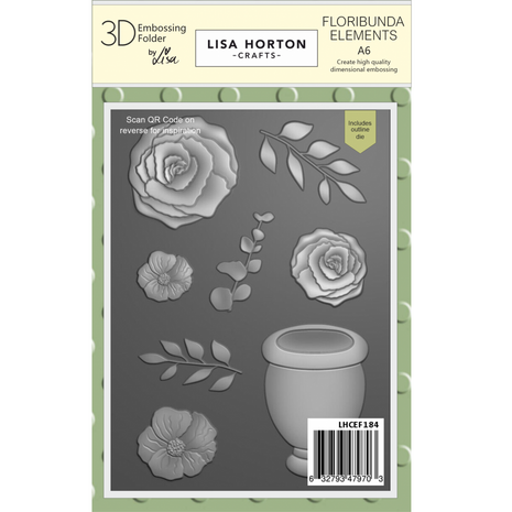 Lisa Horton Crafts Floribunda Elements A6 3D Embossing Folder & Die (LHCEF184)