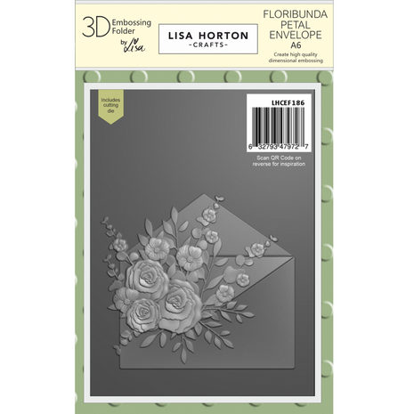 Lisa Horton Crafts Floribunda Petal Envelope A6 Embossing Folder & Die (LHCEF186)
