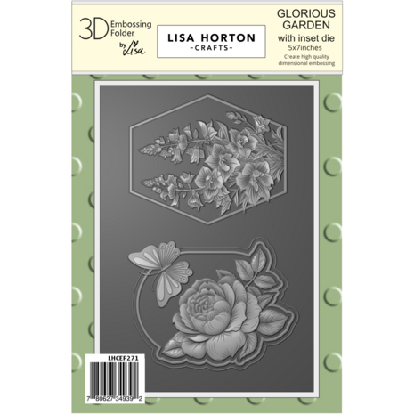 Lisa Horton Crafts Glorious Garden 5x7 Inch 3D Embossing Folder with Integrated Die (LHCEF271)