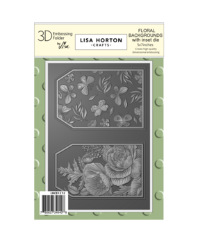 Lisa Horton Crafts Floral Backgrounds 5x7 Inch 3D Embossing Folder with Integrated Die (LHCEF272)