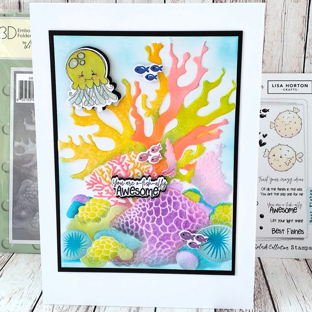 Lisa Horton Crafts Sea Coral 5x7 Inch 3D Embossing Folder (LHCEF201)