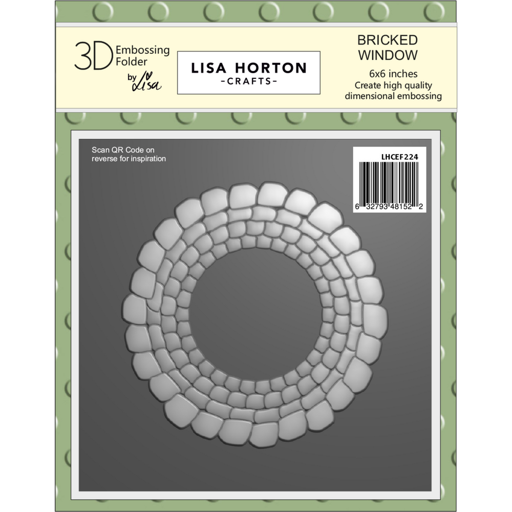 Lisa Horton Crafts Bricked Window 6x6 Inch 3D Embossing Folder (LHCEF224)