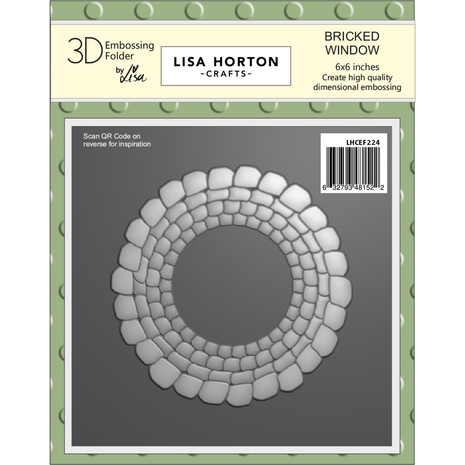 Lisa Horton Crafts Bricked Window 6x6 Inch 3D Embossing Folder (LHCEF224)