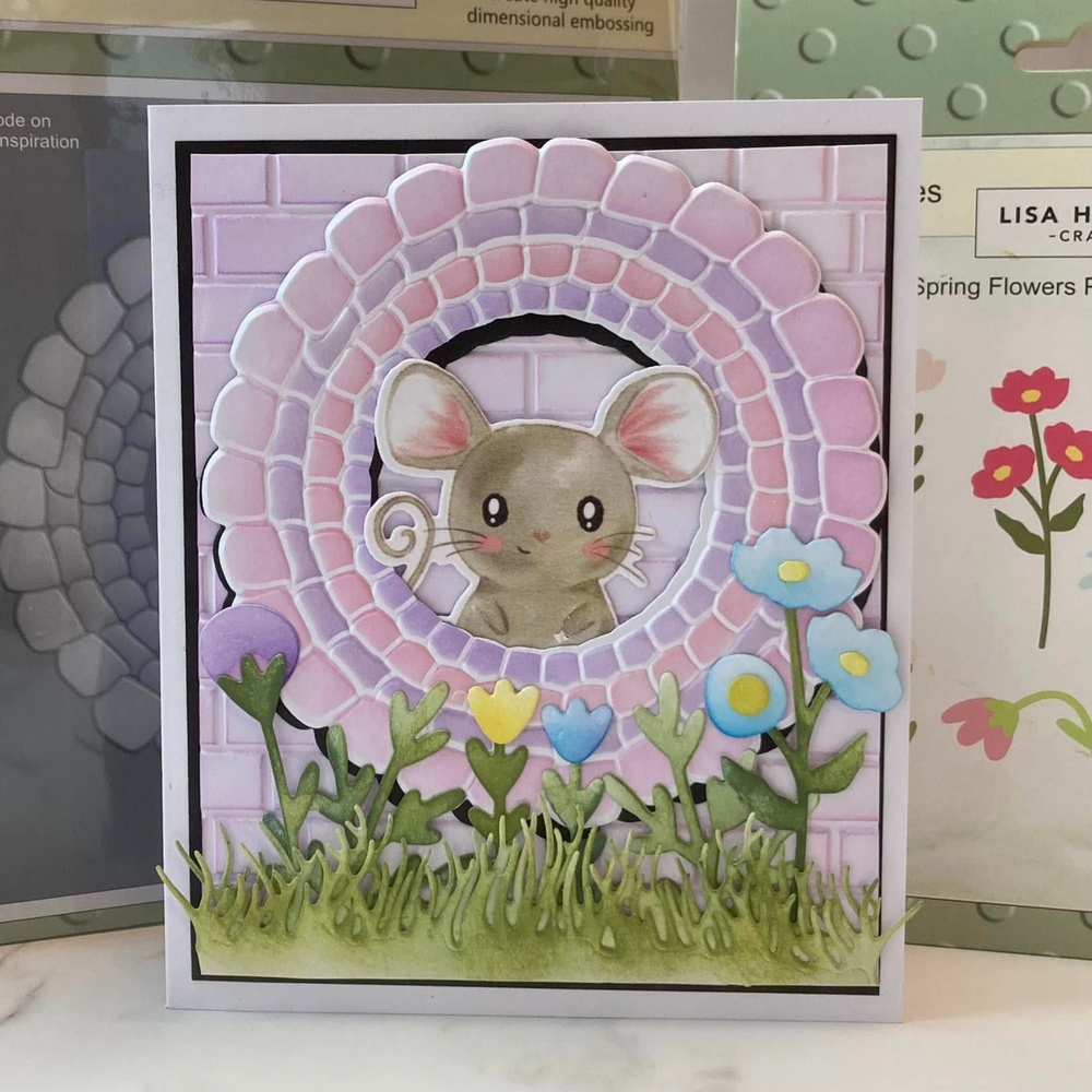 Lisa Horton Crafts Bricked Window 6x6 Inch 3D Embossing Folder (LHCEF224)