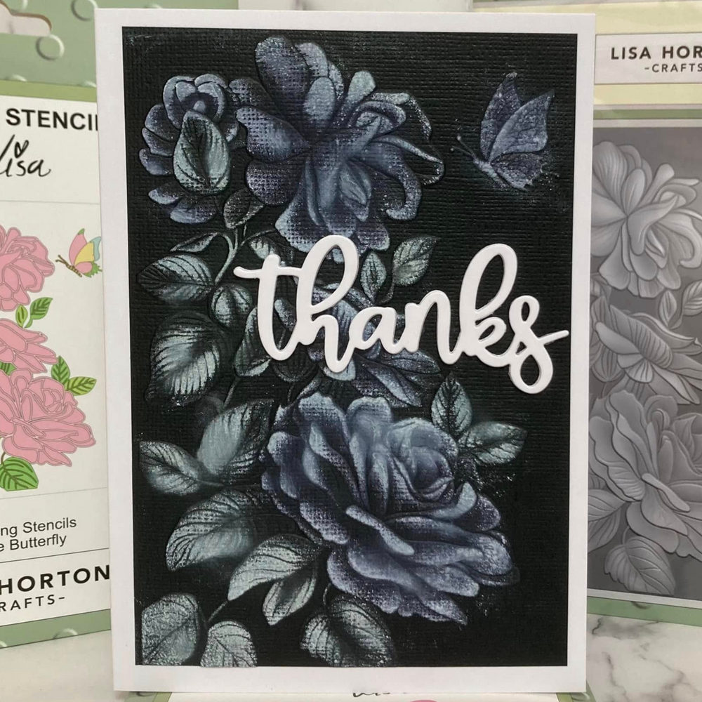 Lisa Horton Crafts Rose Butterfly 5x7 Inch 3D Embossing Folder (LHCEF228)