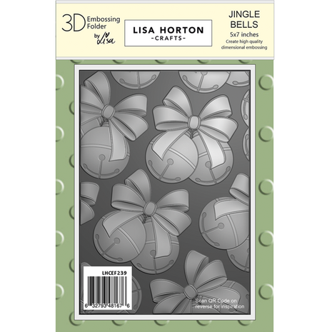 Lisa Horton Crafts Jingle Bells 5x7 Inch 3D Embossing Folder (LHCEF239)