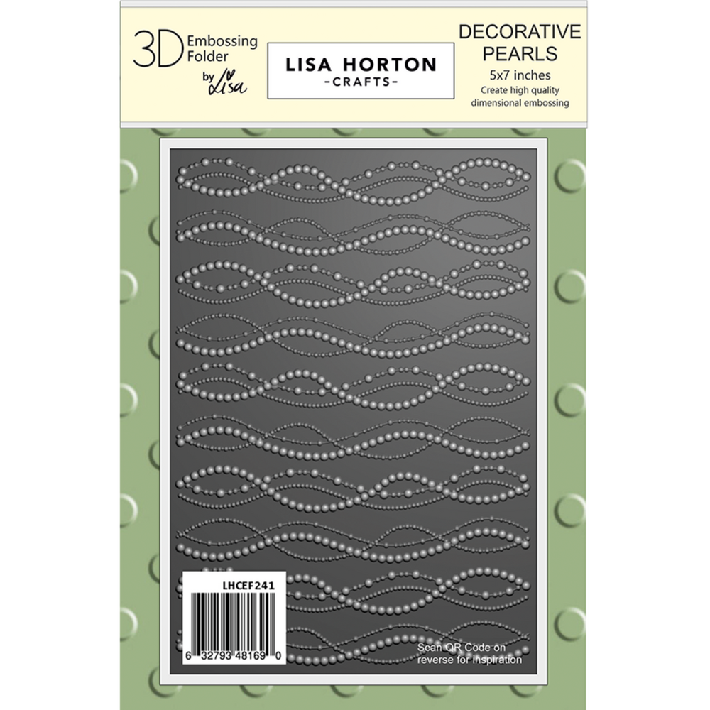Lisa Horton Crafts Decorative Pearls 5x7 Inch 3D Embossing Folder (LHCEF241)