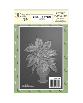 Lisa Horton Crafts Potted Poinsettia 5x7 Inch 3D Embossing Folder (LHCEF242)