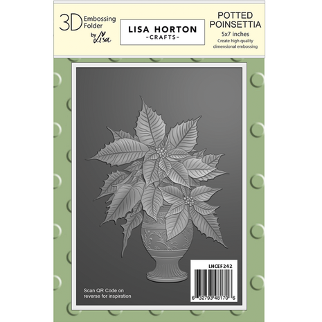 Lisa Horton Crafts Potted Poinsettia 5x7 Inch 3D Embossing Folder (LHCEF242)