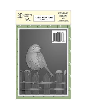 Lisa Horton Crafts Festive Robin A6 3D Embossing Folder (LHCEF245)