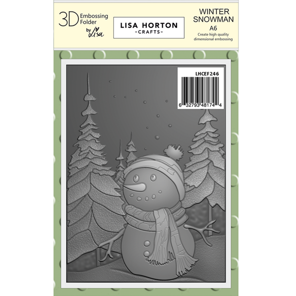 Lisa Horton Crafts Winter Snowman A6 3D Embossing Folder (LHCEF246)