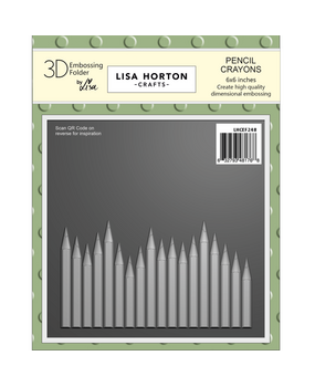 Lisa Horton Crafts Pencil Crayons 6x6 Inch 3D Embossing Folder (LHCEF248)